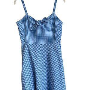 Draper James blue and white gingham midi dress size 6